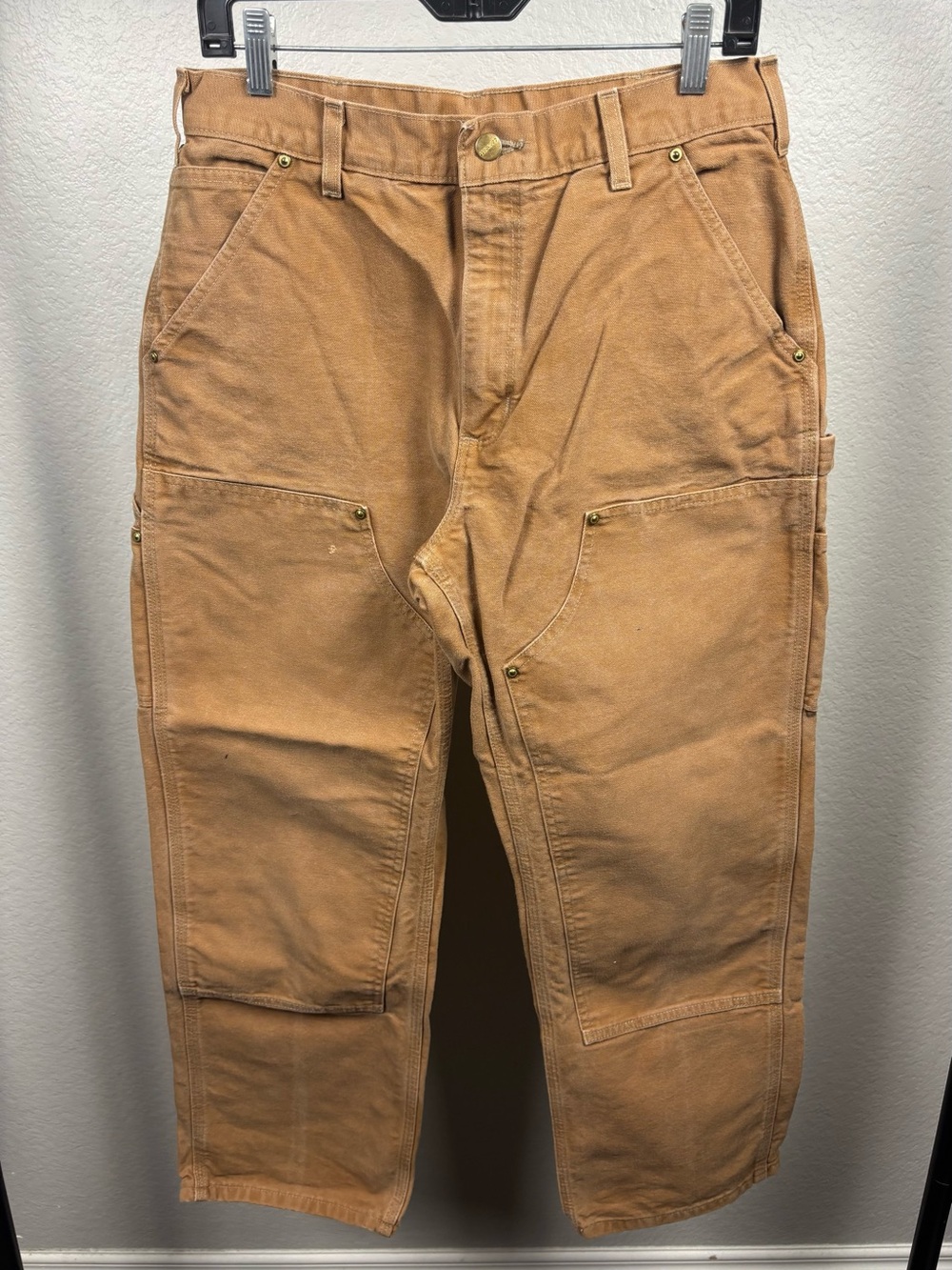 Men's Carpenter Brown Work Pants Durable Utility Style